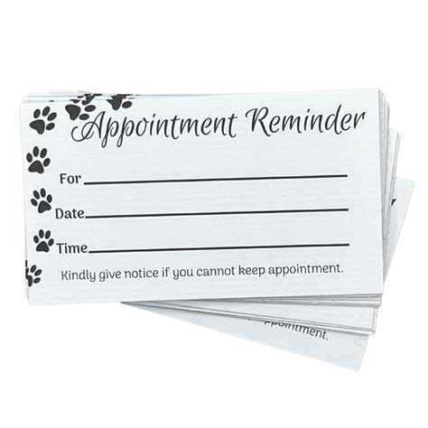 dog grooming appointment cards.